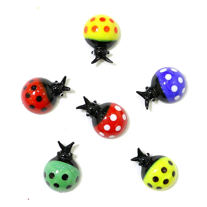 Mini Glass Beetle Ladybug Figurines Cute Ladybird Easter Ornaments Diy Crafts Home Desktop Fairy Garden Bonsai Decor Accessories