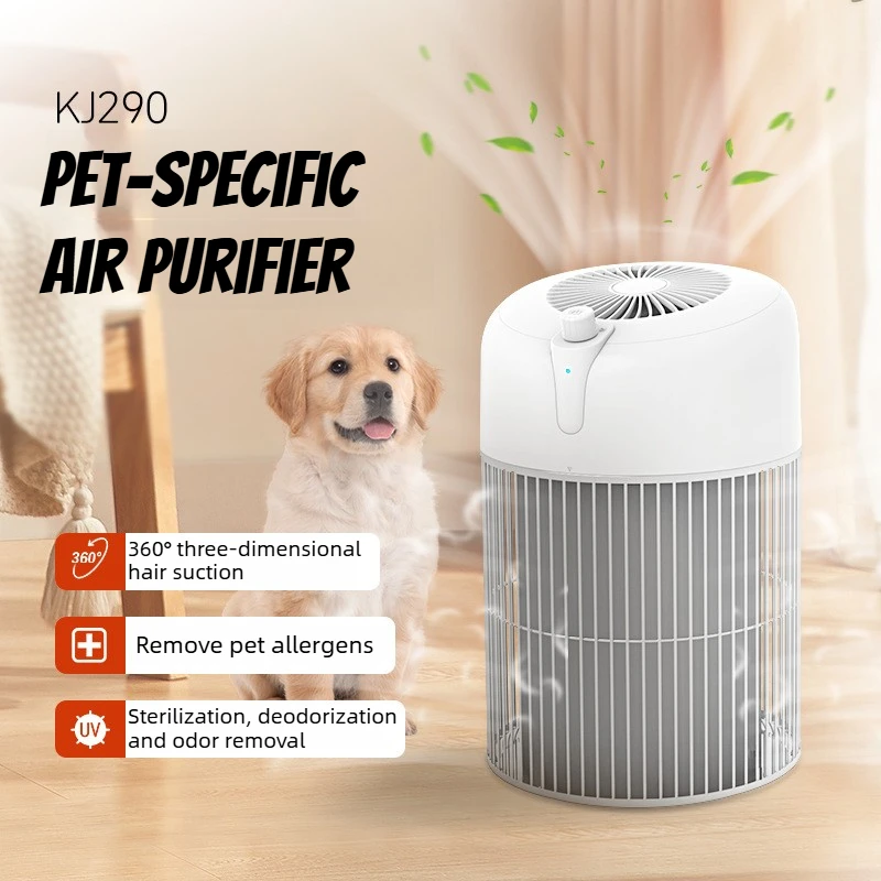 Pet Air Purifier, HEPA Filter for Cat Hair Dander Odor Dust, Quiet 360° Air Intake Large Room Air Cleaner Covers Up to 3000 Ft²