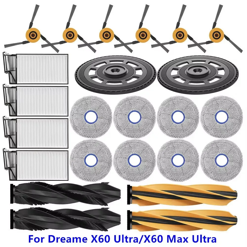 For Dreame X60 Ultra Main Side Brush Dust Bag Mop Cloth Holder Hepa Filters For Dreame X60 Max Ultra Vacuum Cleaner Parts