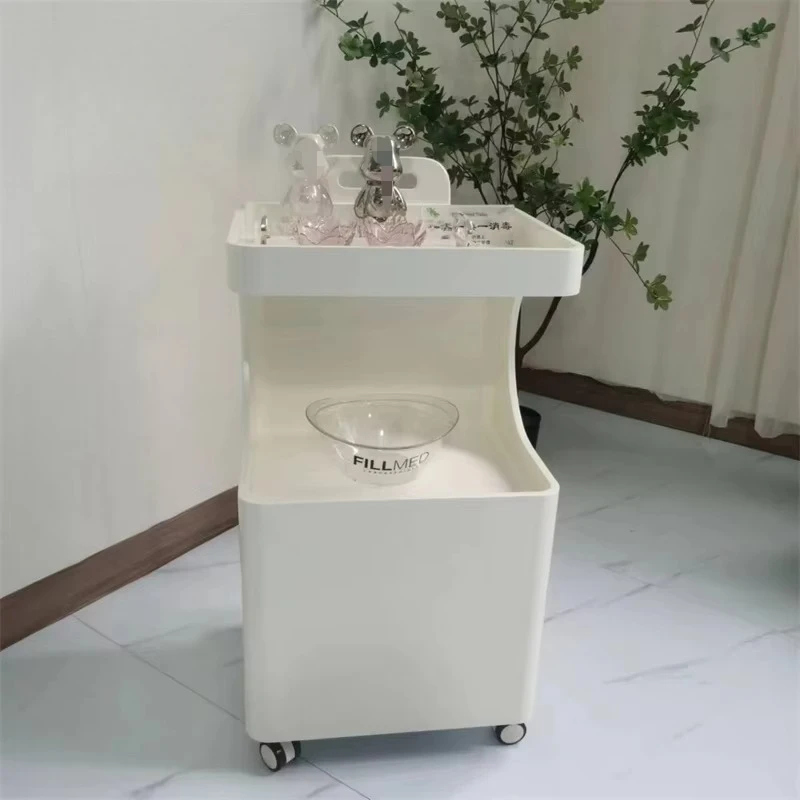 New Curved Multi-layer Beauty Salon Shelf Medical Plastic Storage Cart Eyelash Multi-functional Tool Car