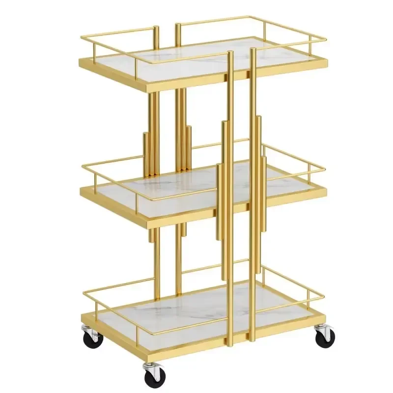 Hot Selling Beauty Salon Trolley with Silent Wheels Rolling Cart for Spa Clinic Storage