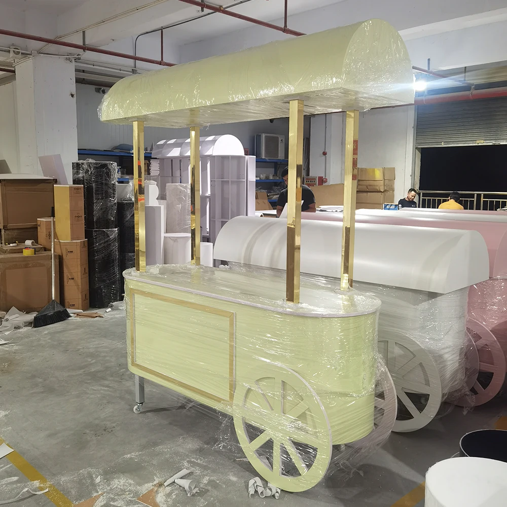 Beautiful Modern Wedding Sweet Candy Cart Dessert Flower Display Baby Shower Furniture Factory Suppliers