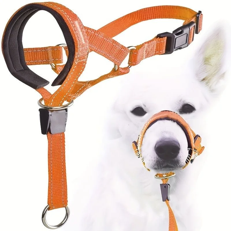 New dog mouth cover anti-bite, anti-eating, anti-licking, breathable pet leash, mouth cover double-use dog rope