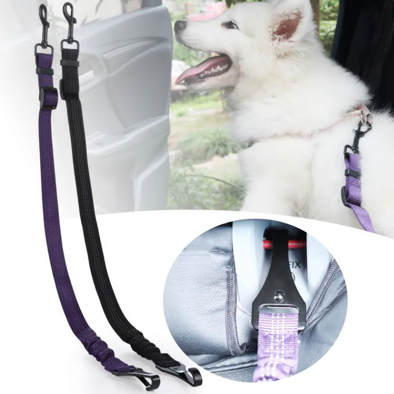 Dog Leash Dog Seat Belts Retractable Dogs Leashes Traction Adjustable Seat Belts Leash Reflective Safety Rope for Dogs Traveling