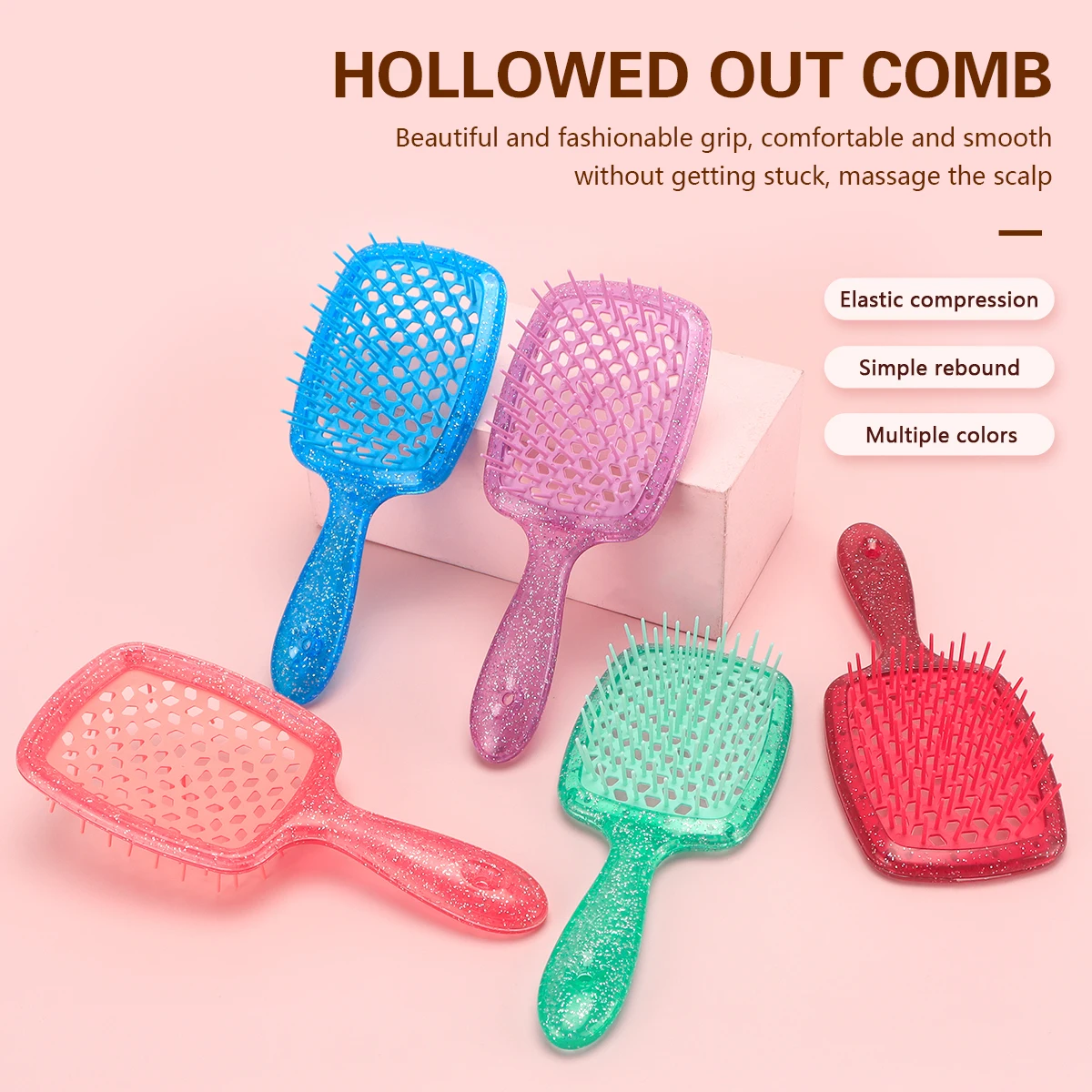 Hollow Out Air Cushion Comb Geometric Honeycomb Structure Anti-static Detangling Tangled Hair Brushes Barber Home Tools Supplies