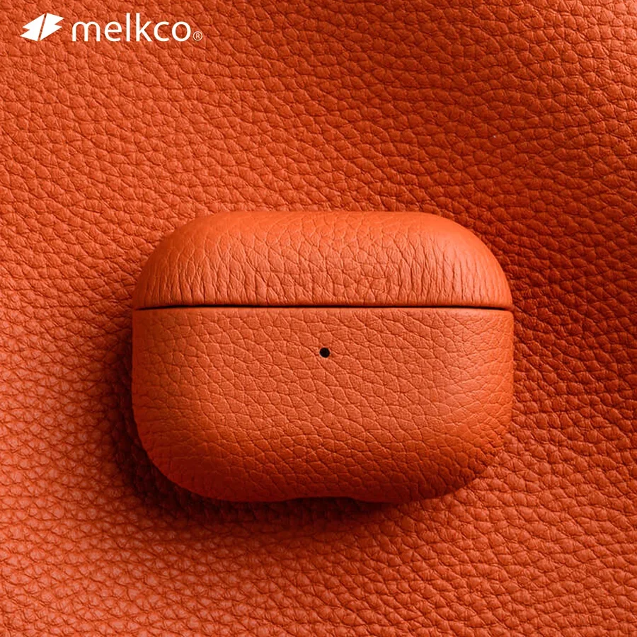 Melkco Genuine Leather For AirPods Pro Case Bluetooth Earphone Case for Apple AirPods 3 2 Accessories Lychee Pattern Natural Cow