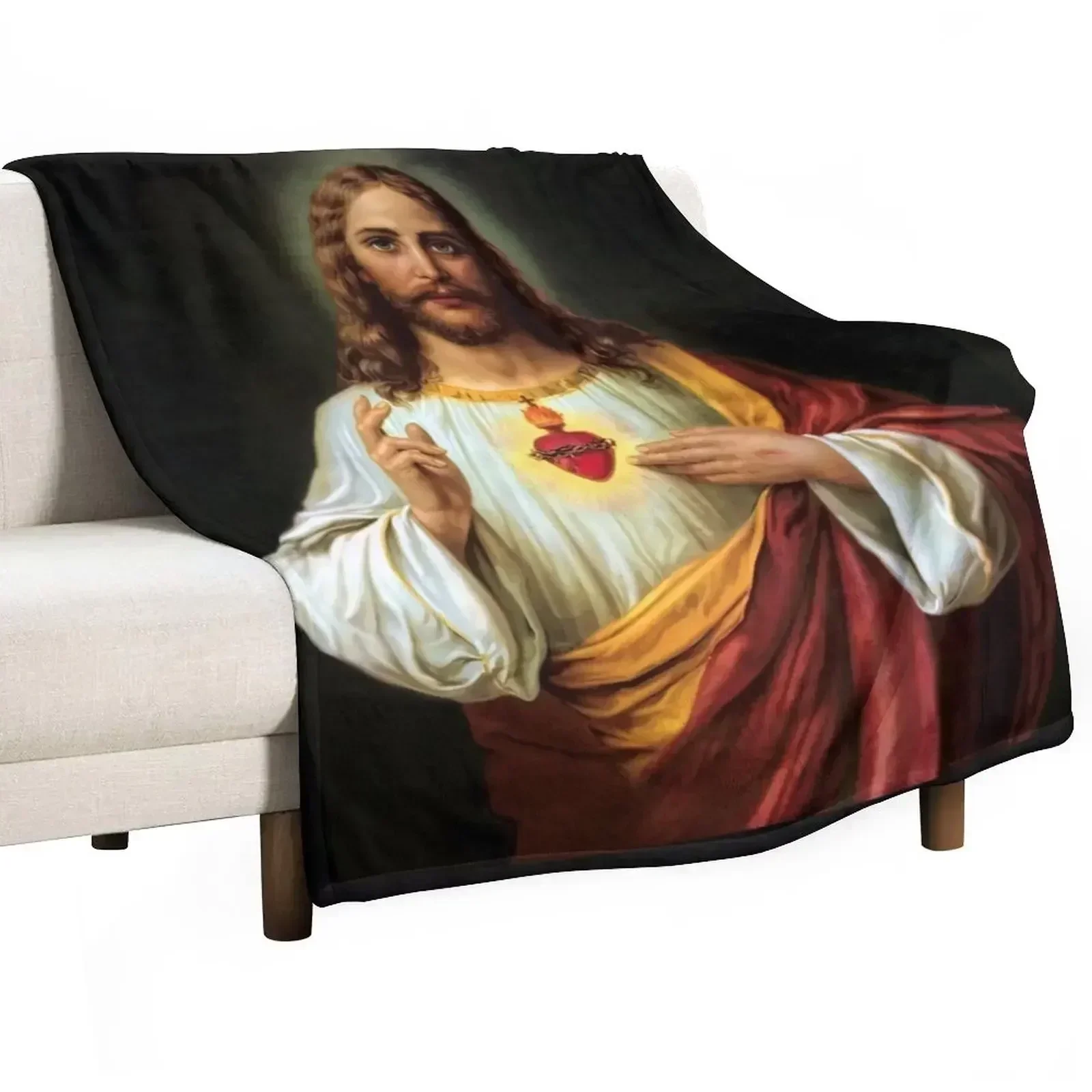 Sacred Heart of Jesus Catholic Traditional Throw Blanket For Baby Soft Big manga Quilt Multi-Purpose Blankets