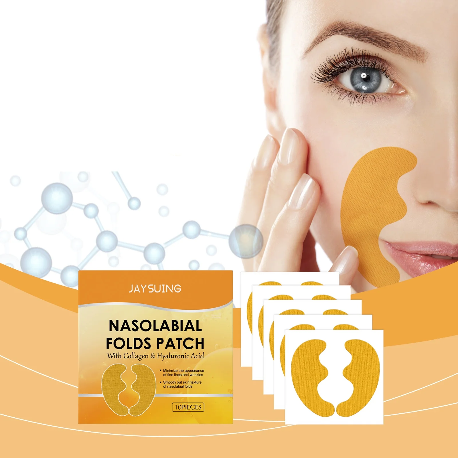 Wrinkle Removal Patch Hyaluronic Nasolabial Folds Face Lifting Sticker Firming Forehead Fine Lines Gel Anti-Aging Collagen Mask