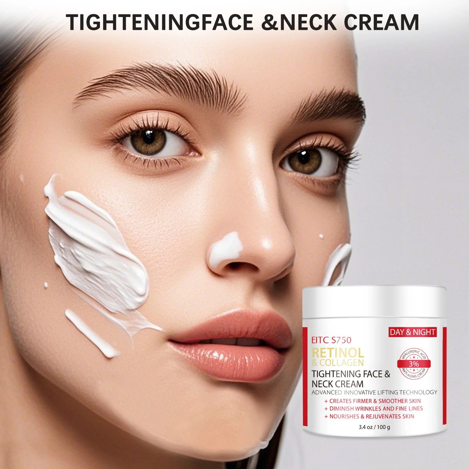 Retinol & Collagen Tightening Face Neck Cream Innovative Lifting Creates Firmer Smoother Skin Diminish Wrinkles Fine Lines
