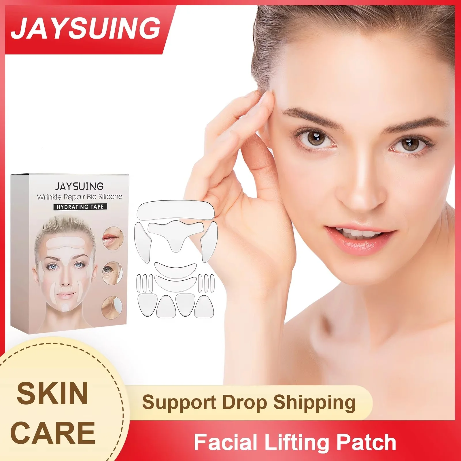 Anti Wrinkle Sticker Reusable Silicone Neck Eye Lifter Forehead Line Removal Double Chin Anti Ag-ing Sagging Face Lifting Patch