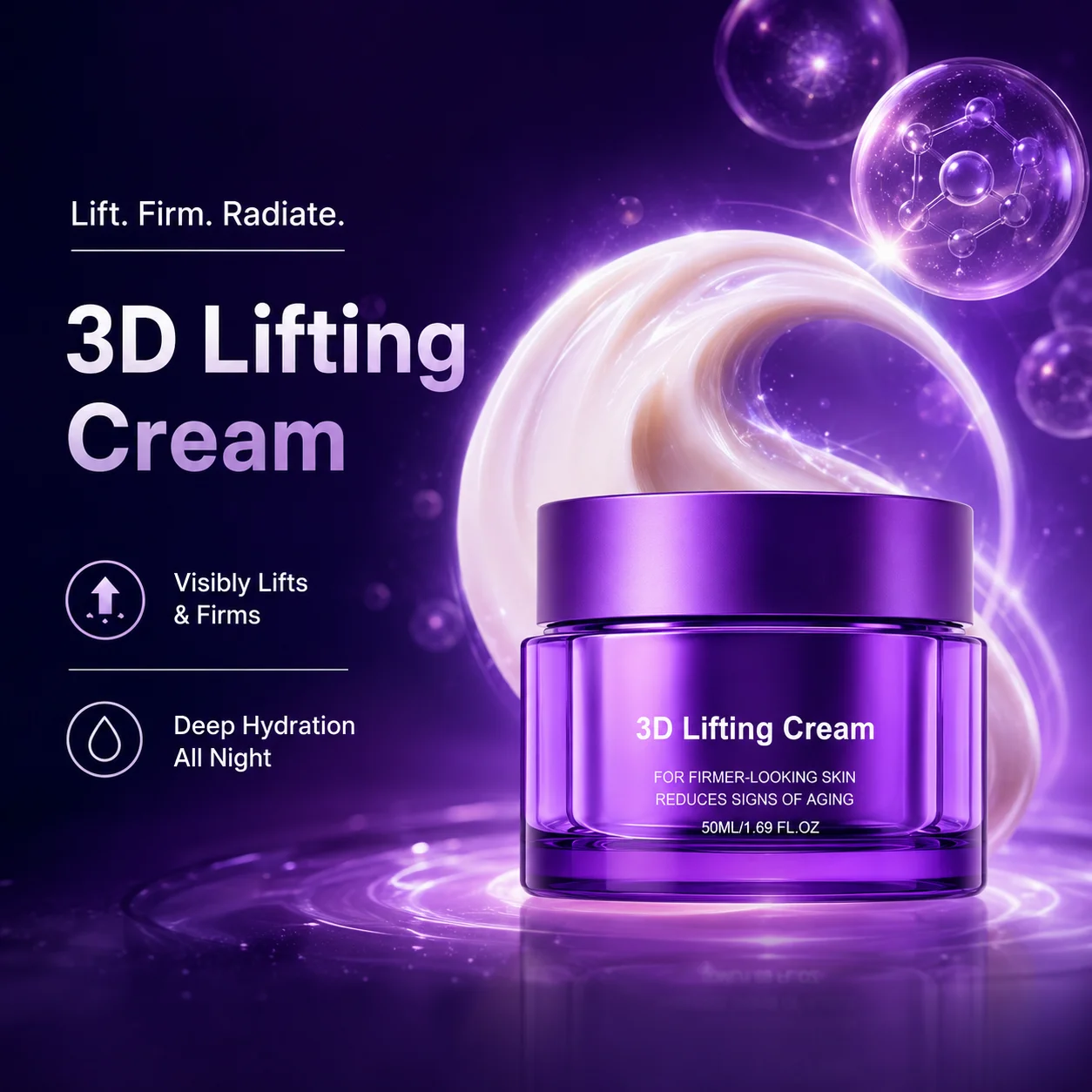 3D Lifting Cream Anti-Aging Face Neck Cream | Anti Wrinkles Smooth Skin Texture Firm Deep Hydration Korean Skincare Moisturizer