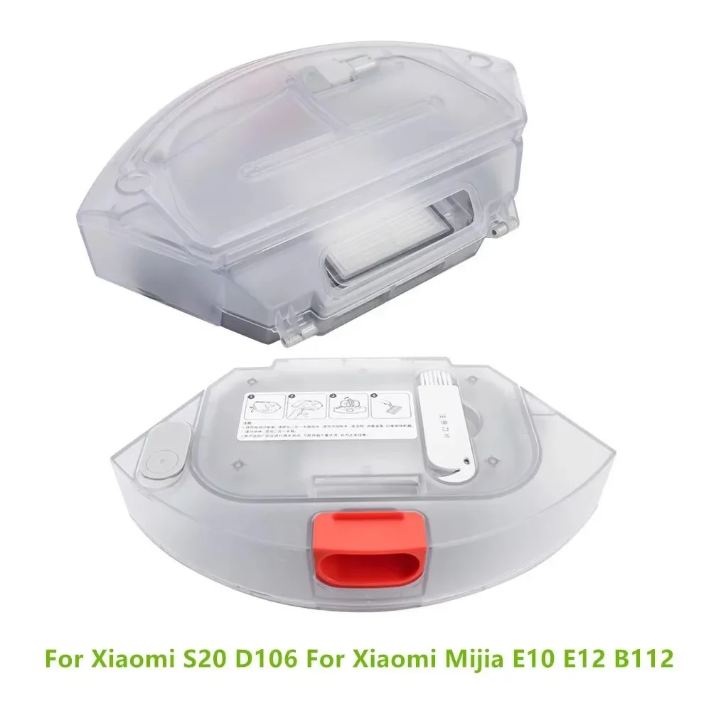 2 in 1 Dust Box Water Tank For Xiaomi S20 D106 For Xiaomi Mijia E10 E12 B112 Robot Vacuum Cleaner Accessories