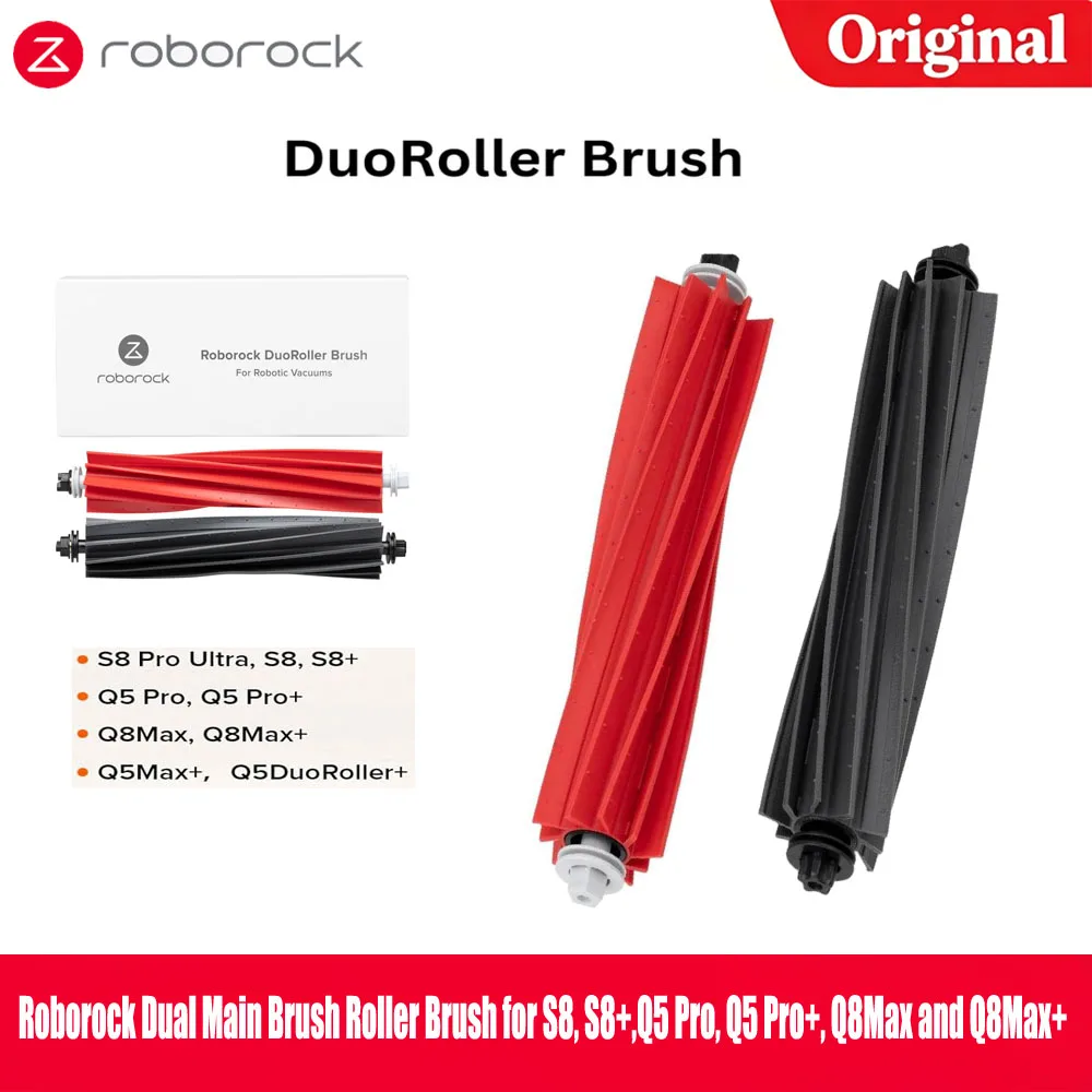 Dual Main Brush for Roborock Q8 Max, Q8 Max+, Q5 Pro, Q5 Pro+, S8, S8+, S8 Pro Ultra Robot Vacuum Cleaner