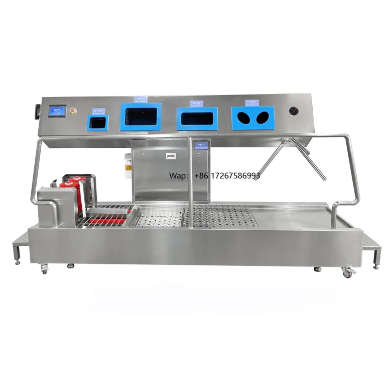 Hygiene Cleaning Station for Food Factory Entrance Control Hand Boot Washing Disinfection Sole Cleaner Automatic Machine