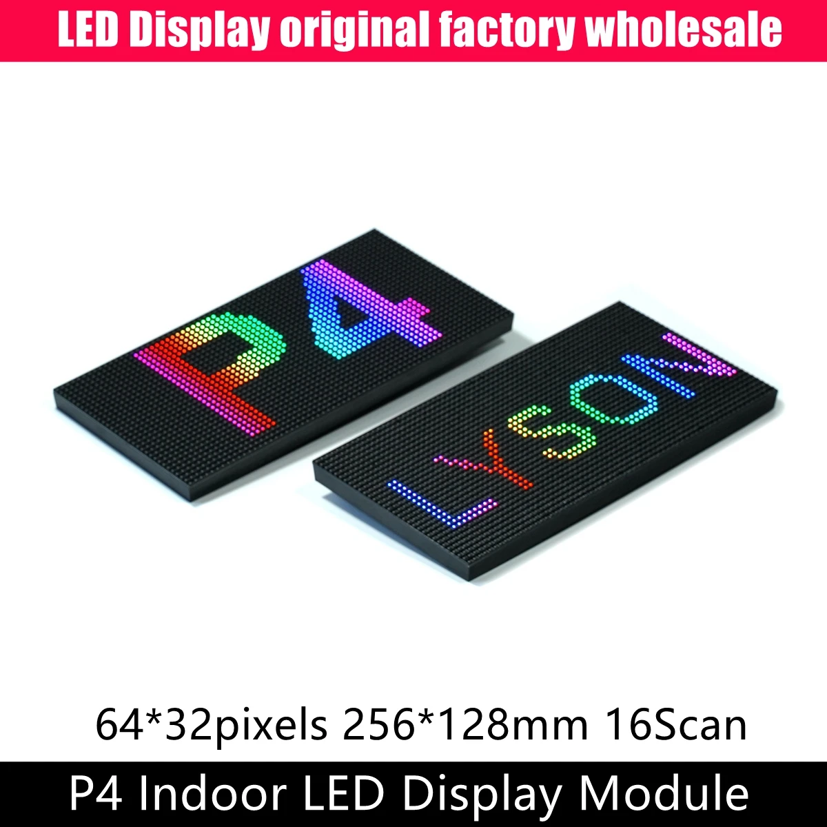 2 PCS P4 Indoor RGB LED Matrix 64x32 Pixels SMD Video Display Full Color Panel Module 256MMx128MM HUB75 Port