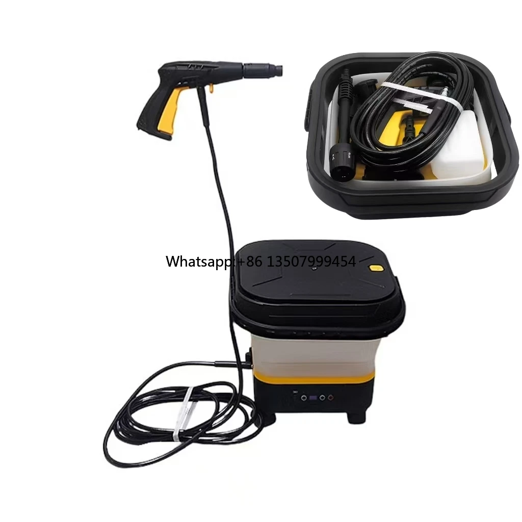 Type-C Rechargeable Multifunctional Folding Bucket High Pressure Mobile Portable Car Wash Gun Auto Washing Machine for Car