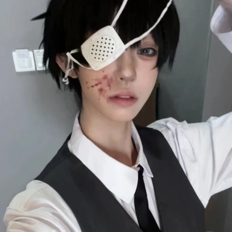 White Color Japanese-style Medical  Yandere Eye Patch Anime Kaneki Ken Cosplay Single-eye Eye Mask