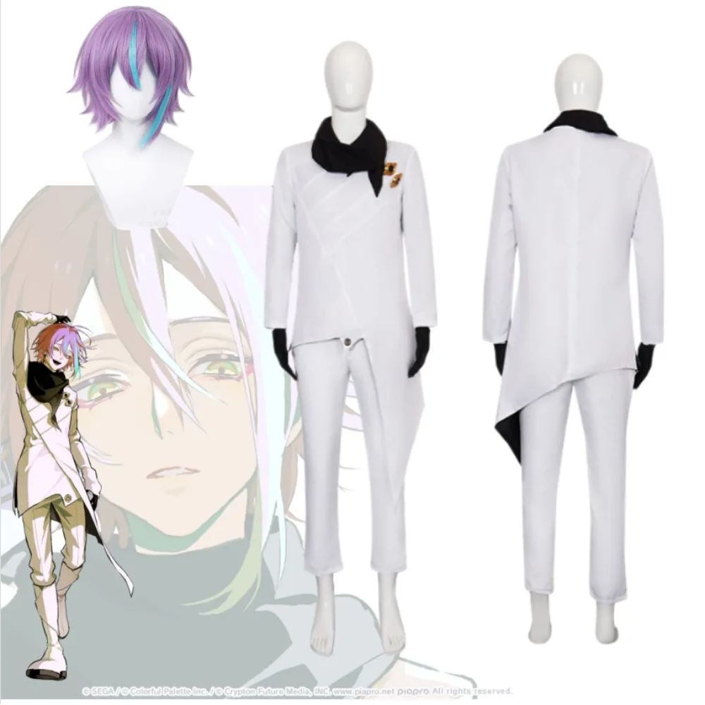 Kamishiro Rui WS Heat Abnormal Cosplay Costume White Full Set with Gloves Accessories Stage Performance Outfit for Comic Con