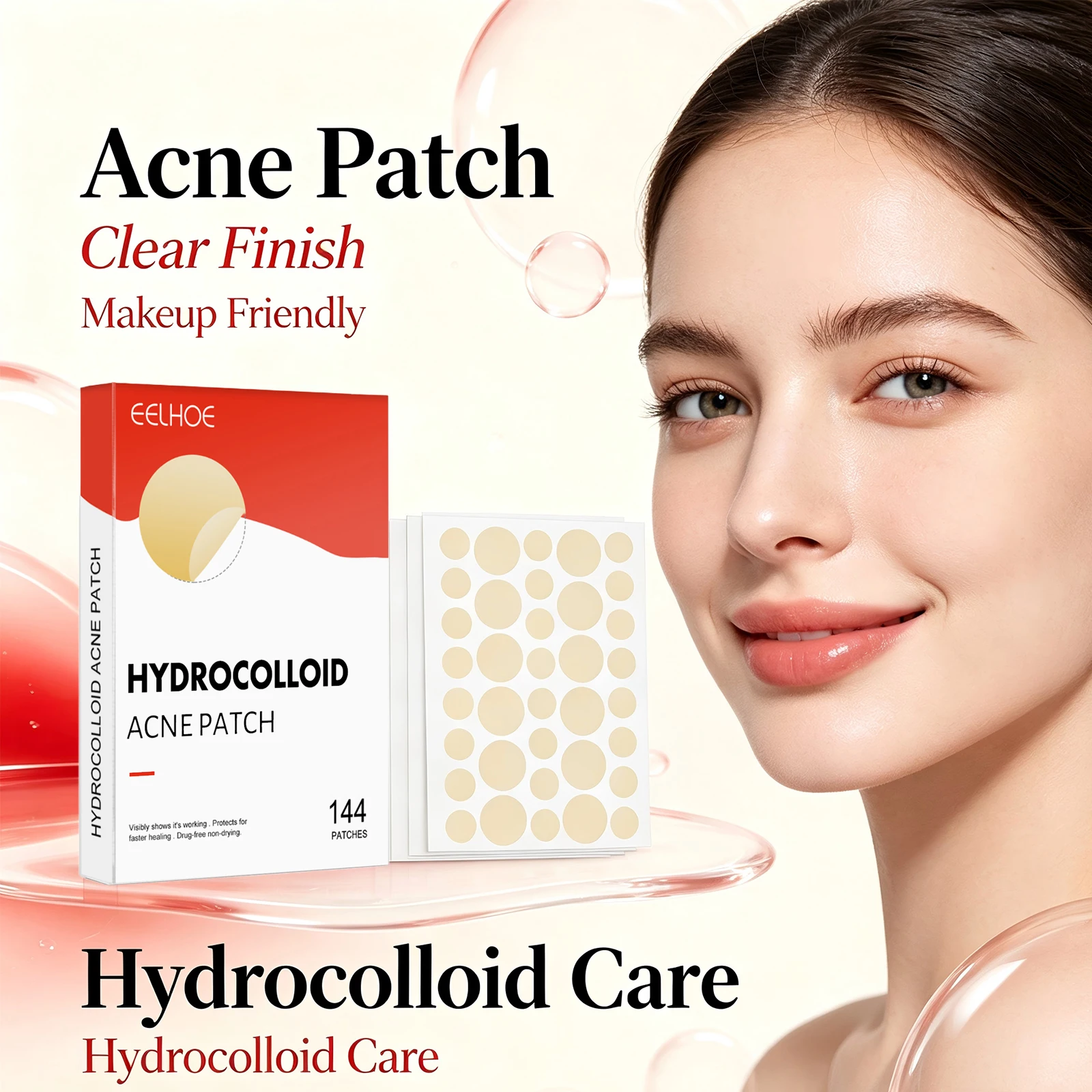 Hydrocolloid Acne Pimple Patches Invisible Acne Stickers Mixed Sizes Sweatproof Thin Makeup Friendly Day Night Blemish Patches