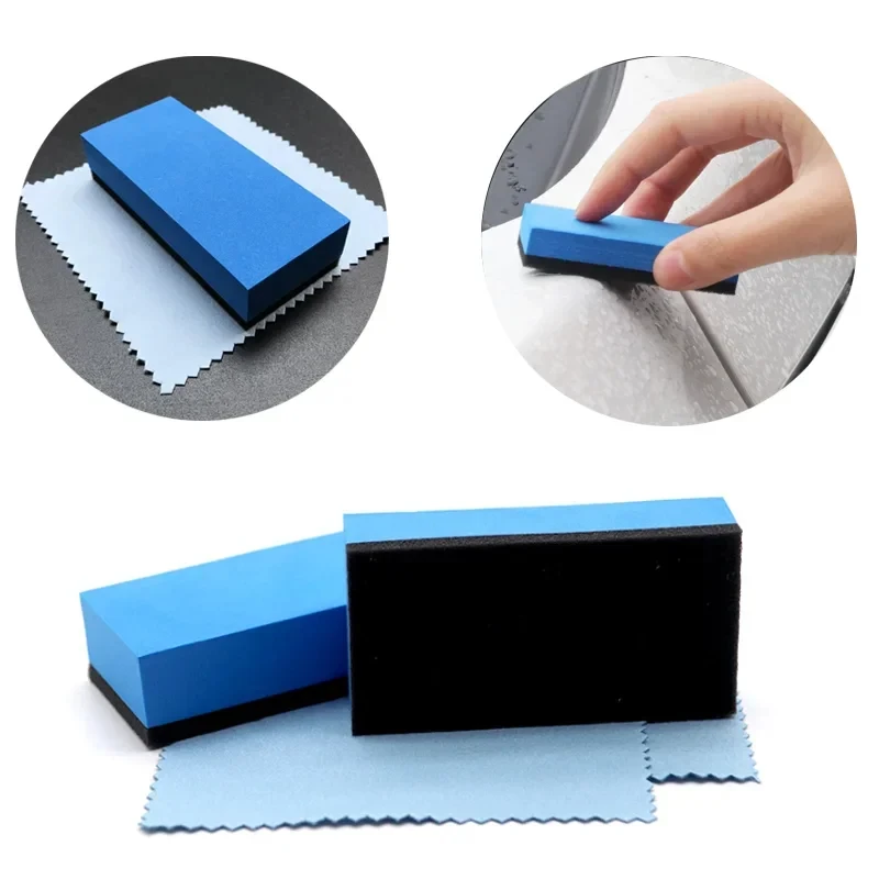 Car Ceramic Coating Sponges Cloth Applicator Glass Nano Wax Coat Polishing Eraser Pads Auto Detailing Car Cleaning Tools Lot Set