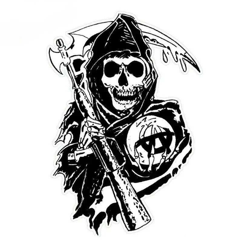 Car Sticker Sons of Anarchy Anime Decal Decor Motorcycle Off-road Waterproof Laptop Trunk Guitar PVC Decal