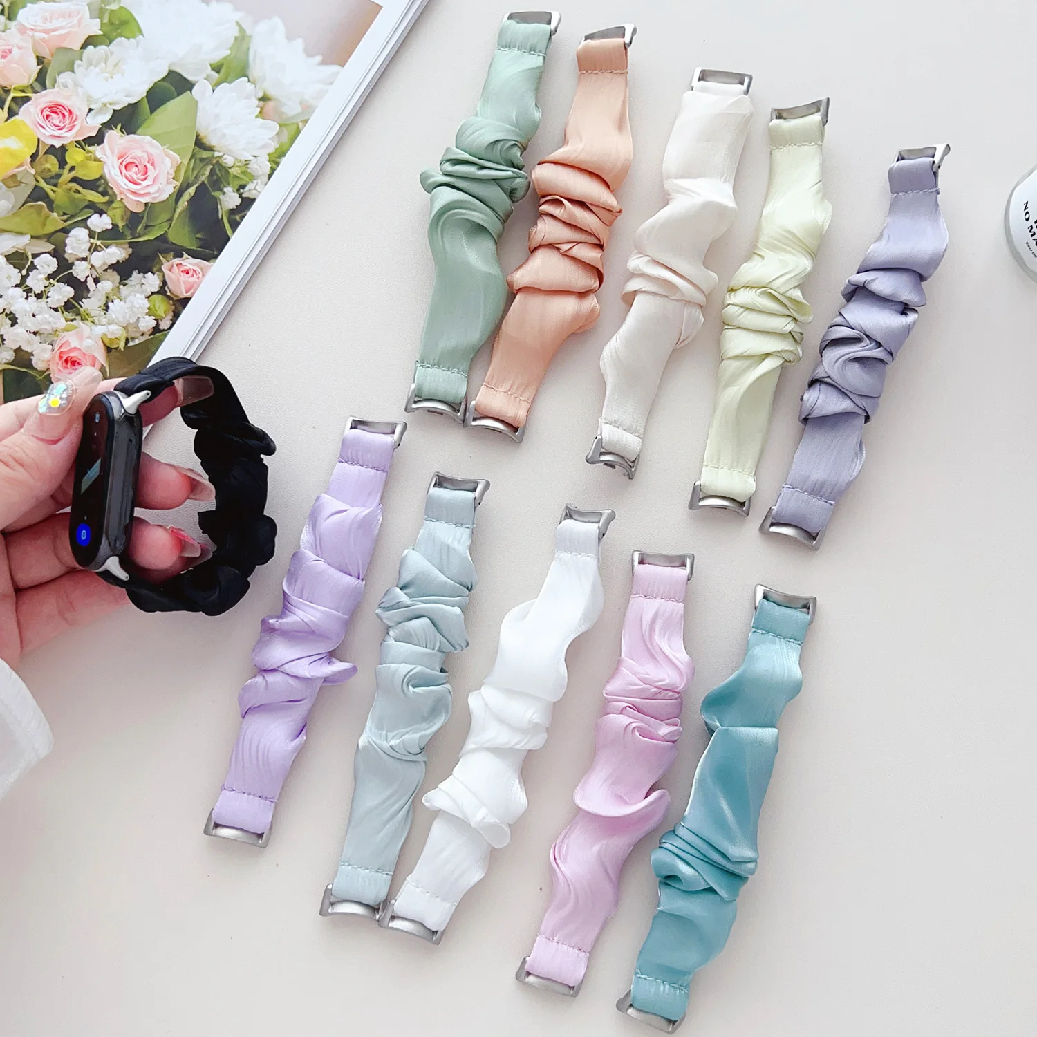 Elastic Fabric Strap for Xiaomi Mi Band 11 10 9 8 Pro Scrunchie Bracelet for Redmi Watch 6 5 4 Lightweight Wristband