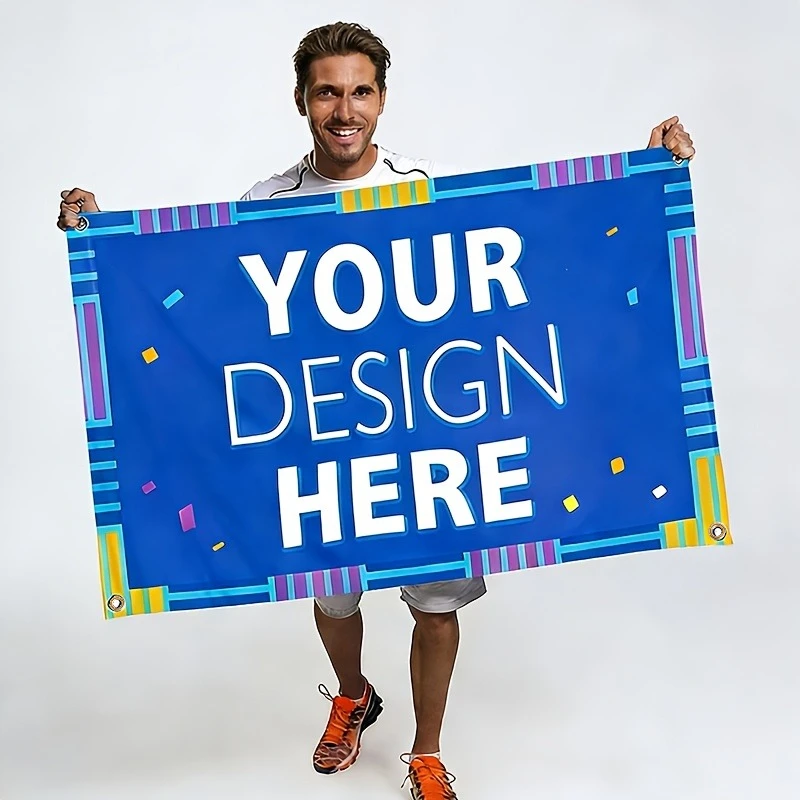 1pc Personalize Flag Banner with Your Logo, Durable Polyester, Custom Indoor And Outdoor Party Home Decor for 4 Seasons Flag