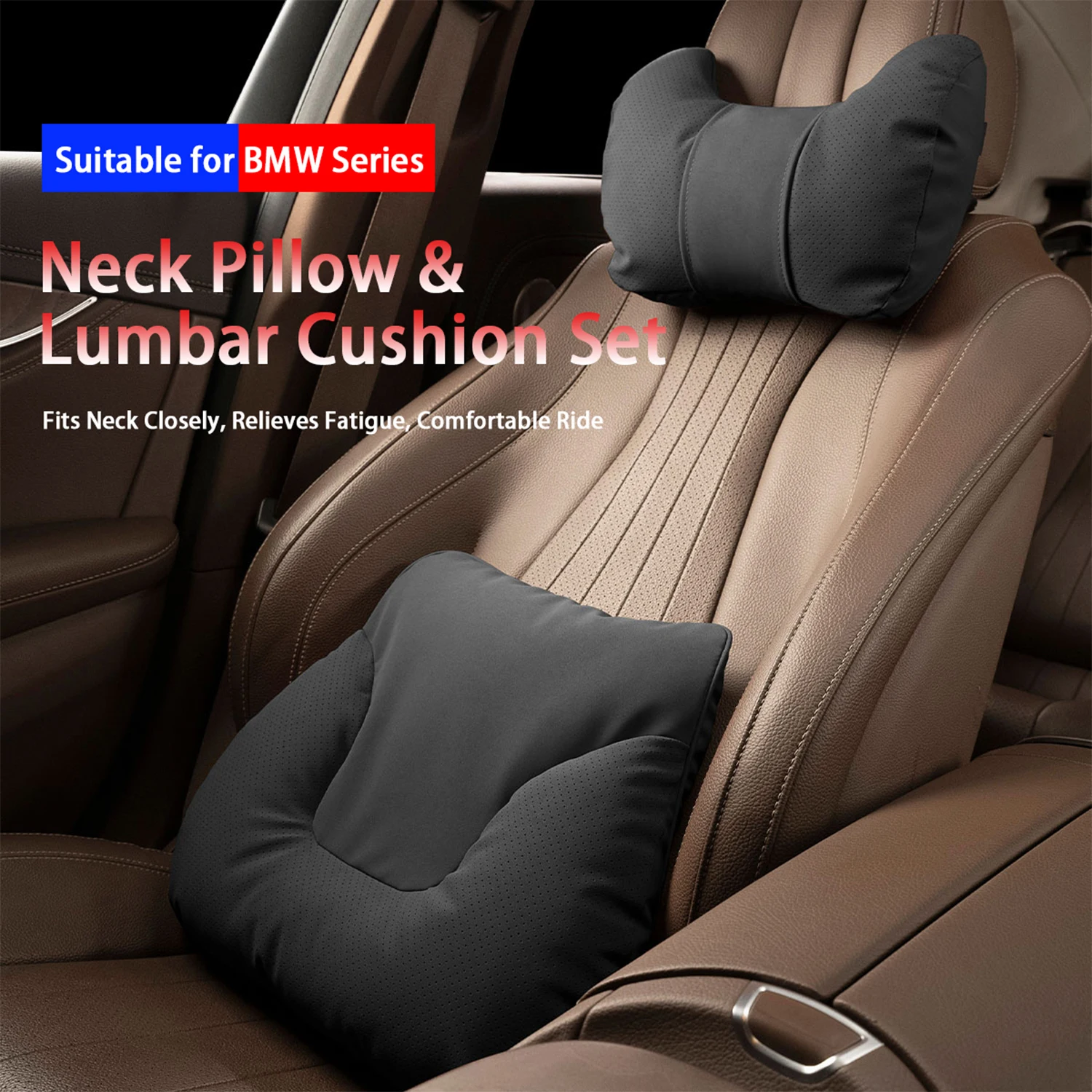 Car Headrest Lumbar Support Cushion Comfort Car Seat Neck Pillow Interior Accessories For BMW 1 2 3 4 5 6 7 Series X1X2X3X4X5X6