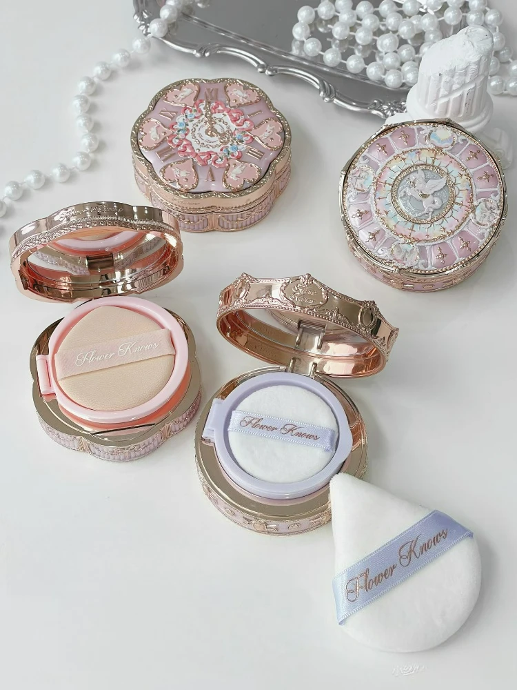 Flower Knows Knight Unicorn Cloud Loose Setting Powder Air Cushion Soft Matte Finish Long-Lasting Oil Control Makeup