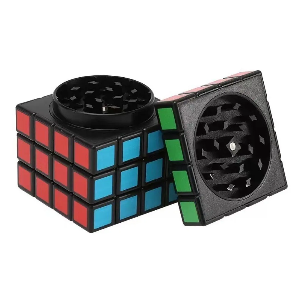 60MM 4-Layer Magnetic Magic Cube Grinder Metal Tobacco Herb Shredder Multifunctional Spice Crusher Tool