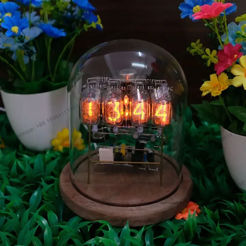 IN12 Nixie Clock Glow Tube Former Soviet Diy Electronic Kit Handmade Led Lamp Glow Tube Clock Retro Desktop Clocks Module Gift