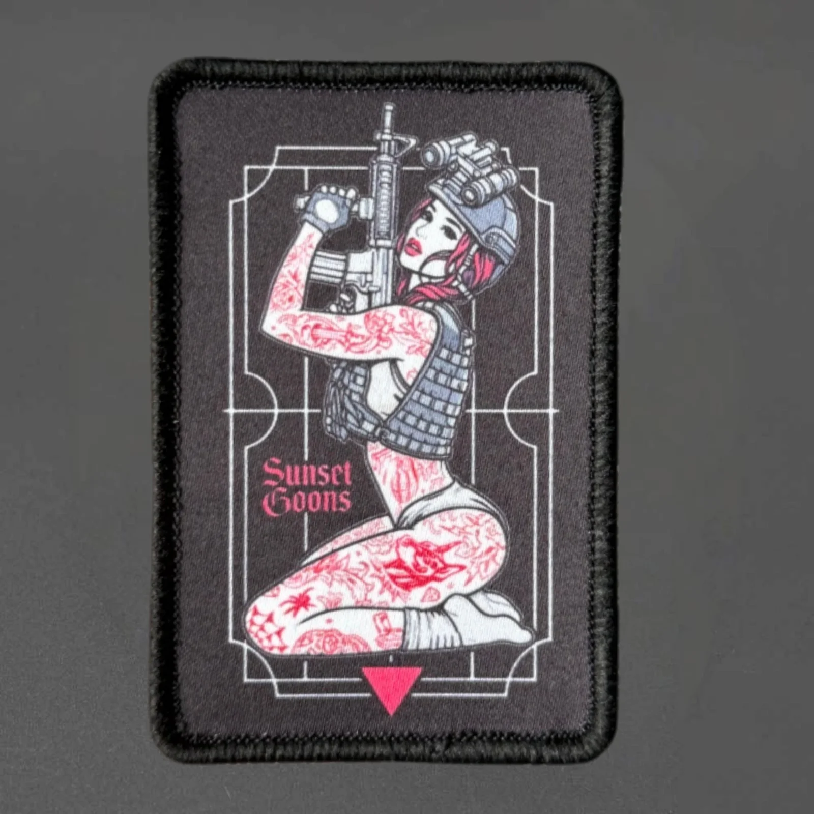 Night Vision Girl Printing Patch Tactical Hook and Loop Badge Backpack Morale Appliques Sticker Armband DIY Patches for Clothing