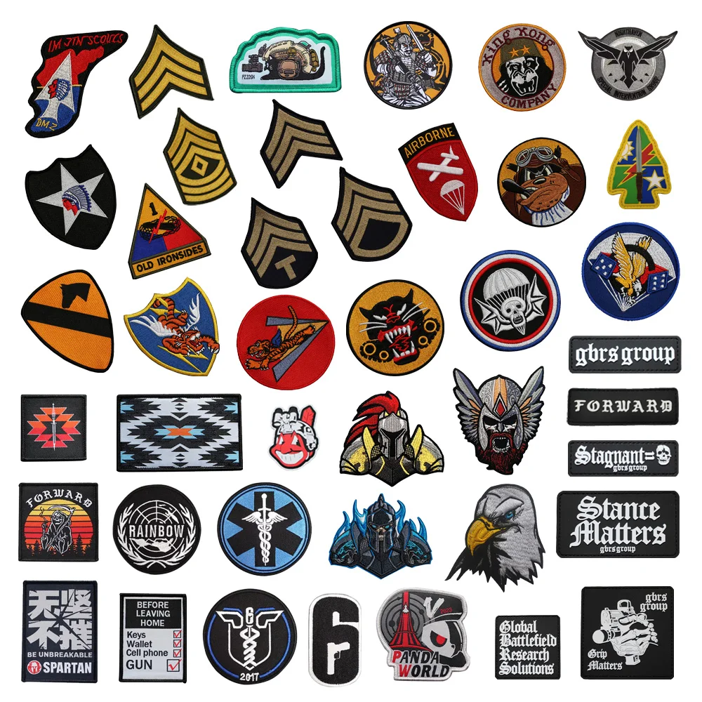 3D Embroidered SIX Military Forward Jacket Rank Epaulettes World War II Commemorative Armband Backpack hook loop Patch