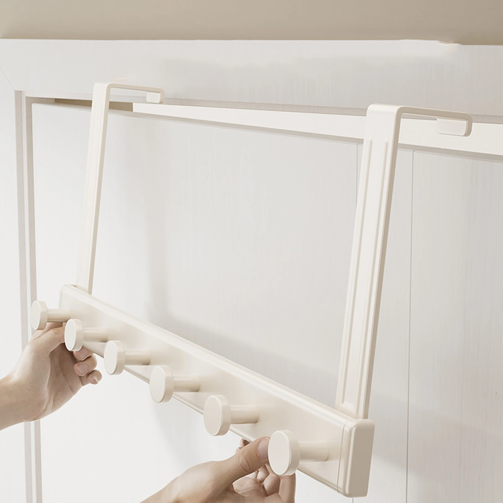 Space Aluminum Over The Door Hooks Rack,No Drilling Door Back Hanger for Coat Bag Hat Umbrella Home Entryway Storage Organizer