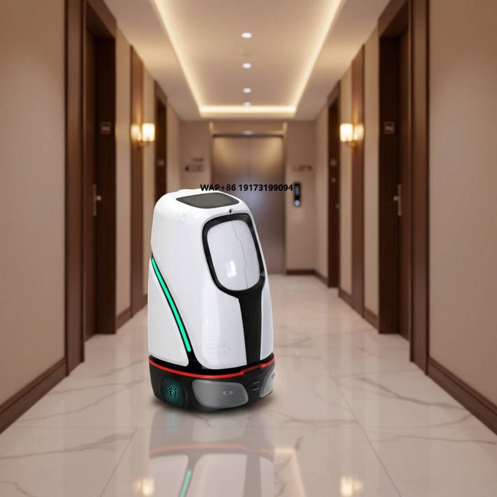 Intelligent Hotel Service Robot 50kg Load Autonomous Food Delivery Elevator Calling 6-8h Battery Life LDS Slam+Vslam Navigation