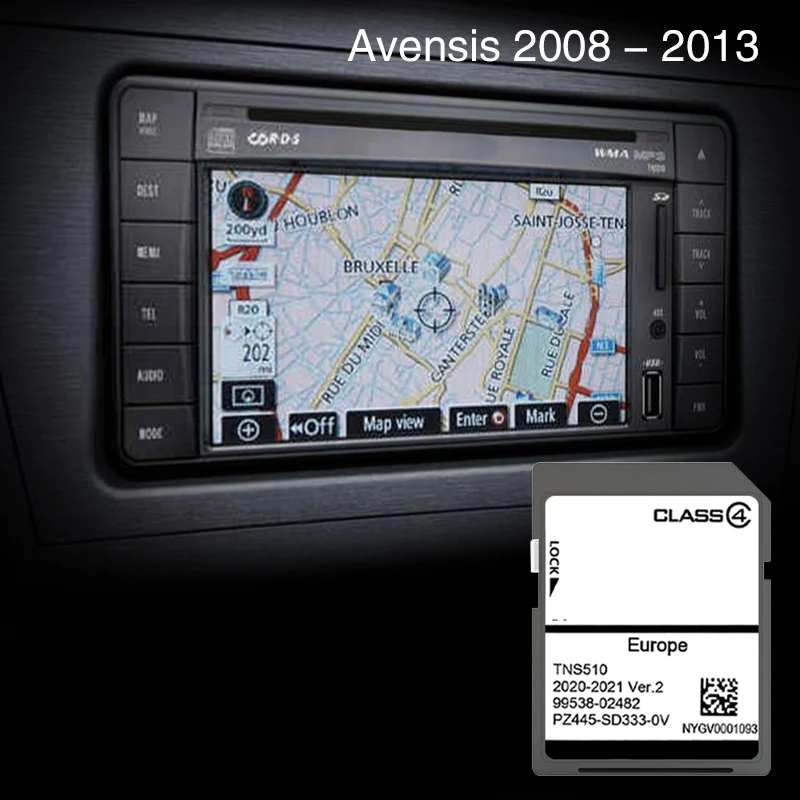 Upgrade Your Navigation System for Toyota Avensis from 2008 to 2013 Map Cover Germany Europe SD Memory GPS Naving Card