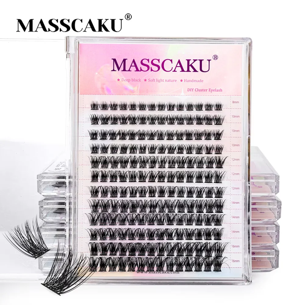 144 Large Capacity MASSCAKU Eyelashes DIY Single Lashes Bunches Wripped Wholesale Price Convenient to Makeup Eyelash Ribbons