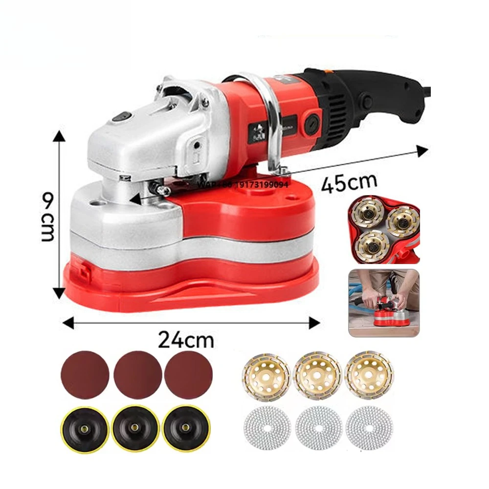 GZD 220V Hand Held Grinding Concrete Grinder 3600W Handheld Concrete Angle Grinders and Polishers