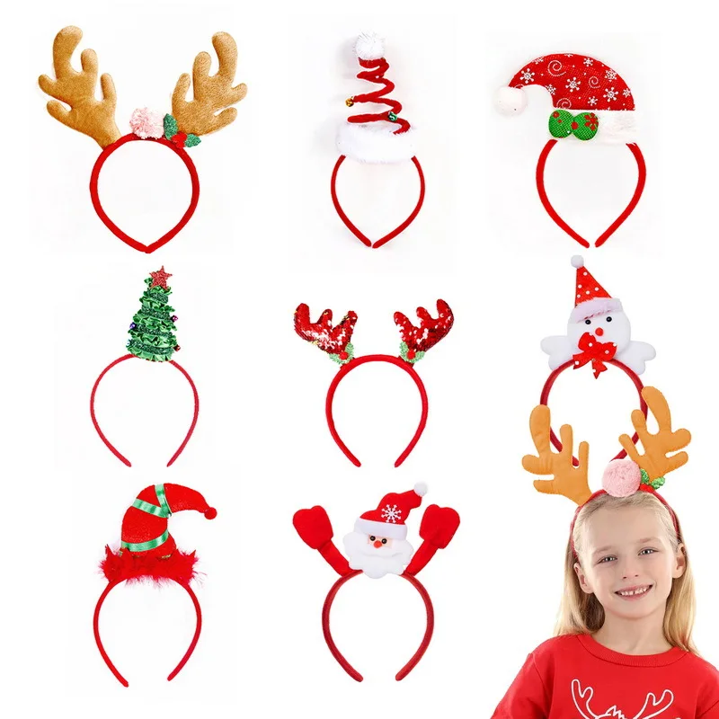 Cross-border Christmas headband antlers head buckle adult children holiday party props headgear christmas ornament cover