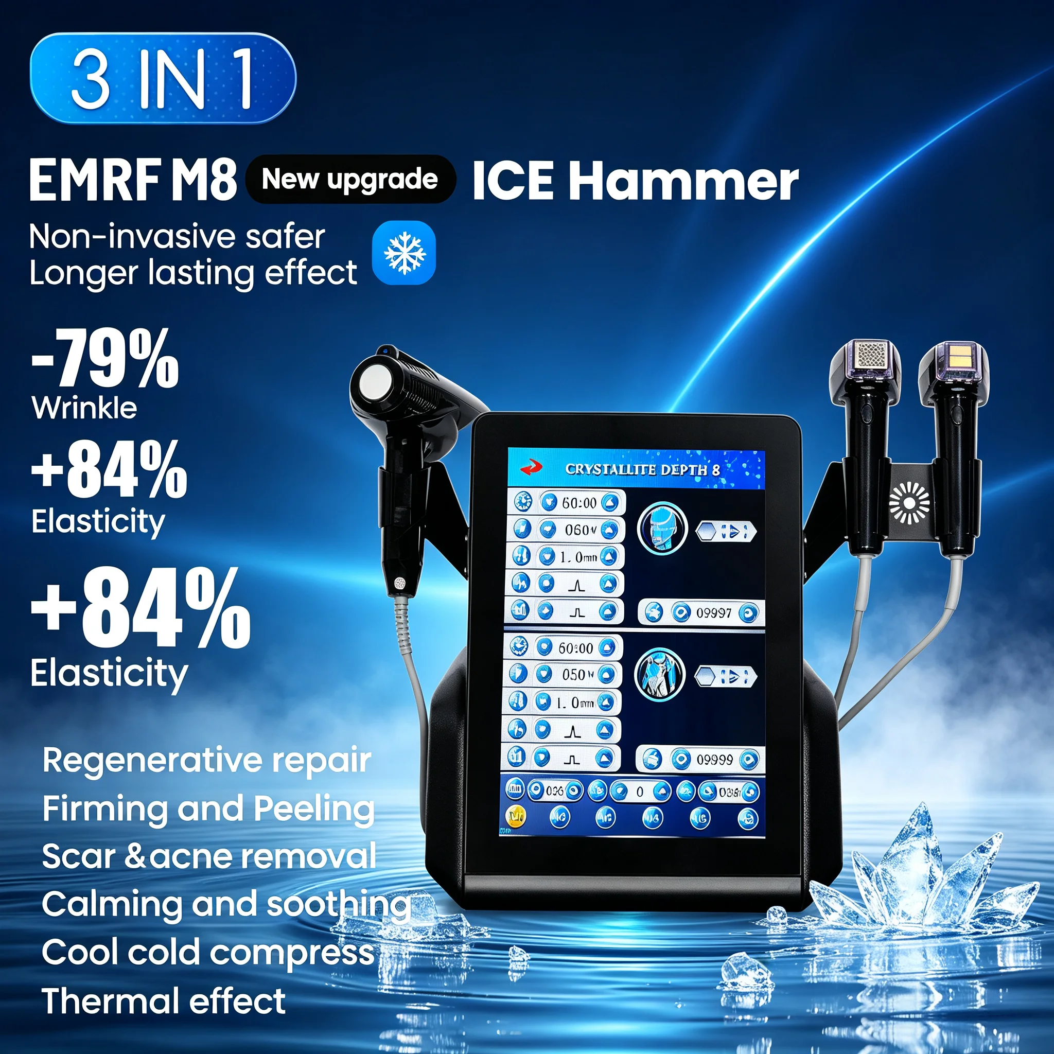 3 in 1 Morpheus 8 Fast Face Beauty Machine with Ice Hammer Direct Shipment from US Warehouse Arrives in 4-8 Working Days
