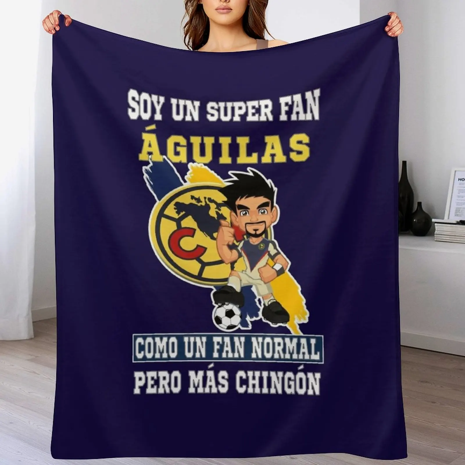 Aguilas del America Futbol Mexicano Soccer Fan Aguilas liga mx Throw Blanket Plush Fuzzy Cozy Blanket for Couch Sofa