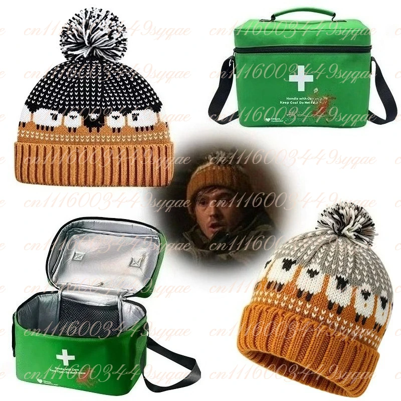 Resident Evil Bryan Cosplay Green Bag Wool Knitted Hat First Aid Bag Movie Role Play Lightfoot Medical Transport Halloween Women