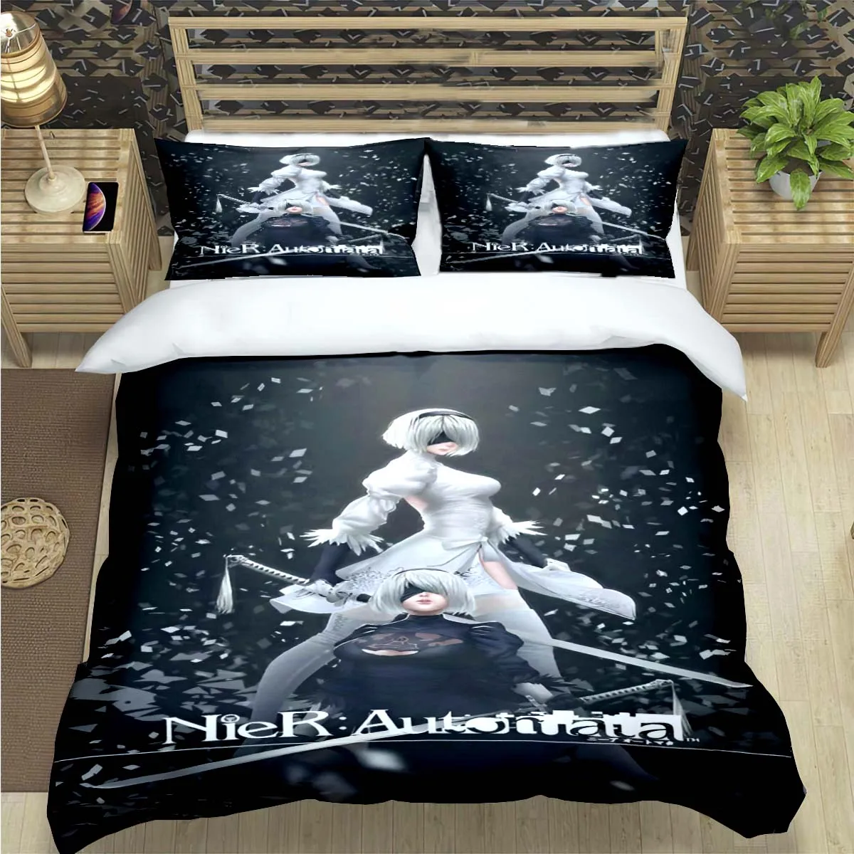 Famous Film Role A-Automata Nier Print Bedding Sets Bed Supplies Set Comforter Set Teens Girls Cartoon Twin Single Kid Gift