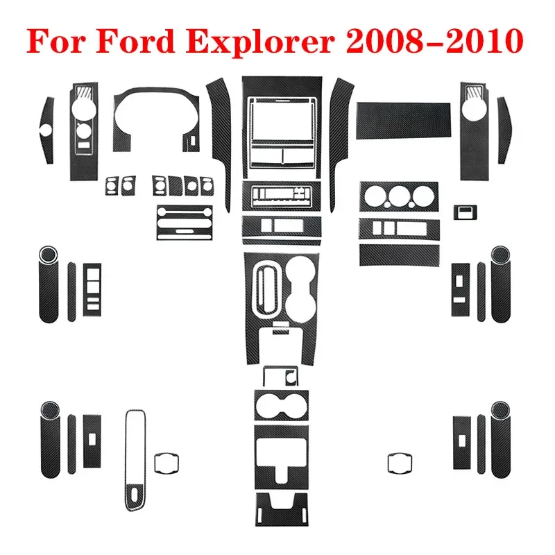 For Ford Explorer Sport Trac Mercury Mountaineer 2008-2010 Carbon Fiber Black Stickers Car Interior Decorative Accessories