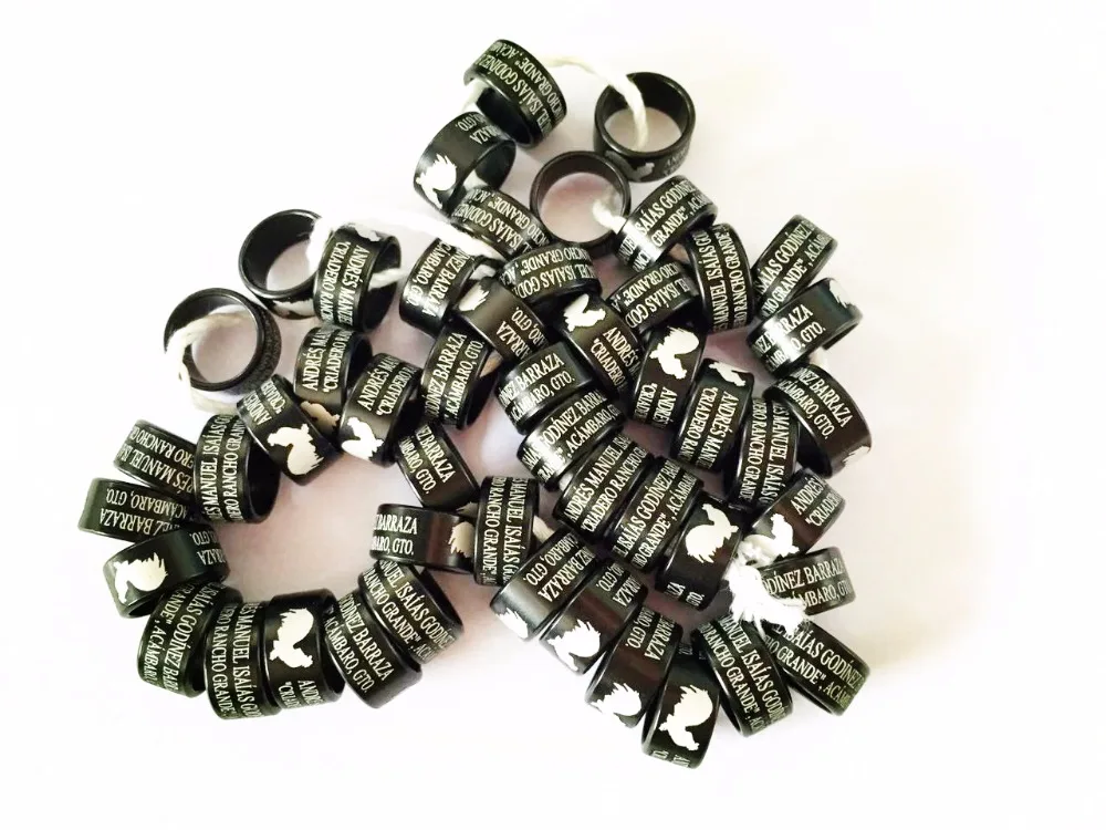 colors 100pcs 2mm to 16mm canary bird fot ring  aluminium ring with personalized design logo year serial number country