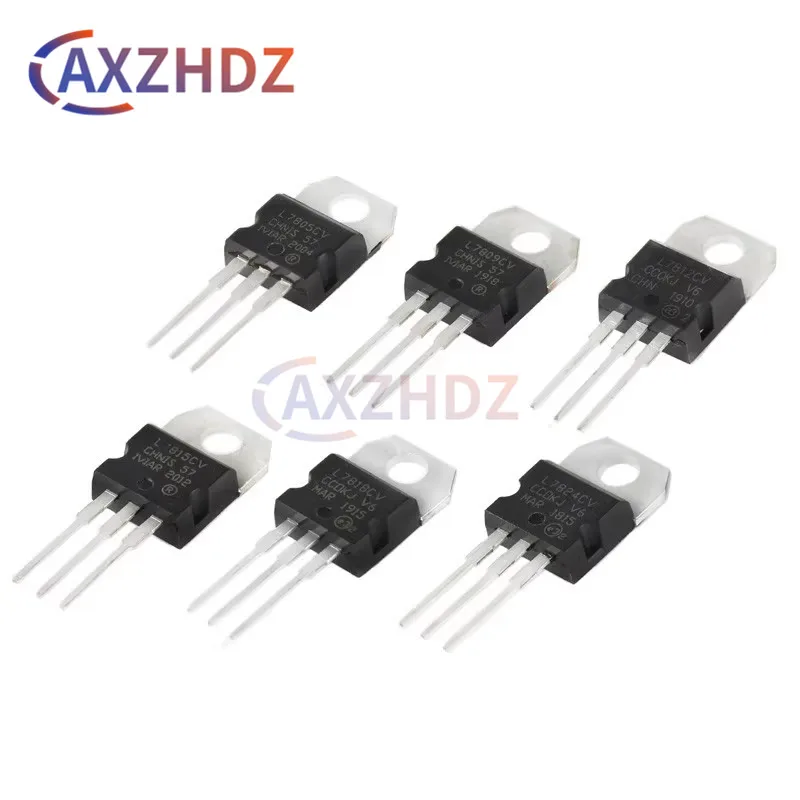 10PCS TO220 L7805CV L7806CV L7808CV L7809CV L7810CV L7812CV L7815CV L7818CV L7824CV LM317T LM7805 Positive Voltage Regulator IC