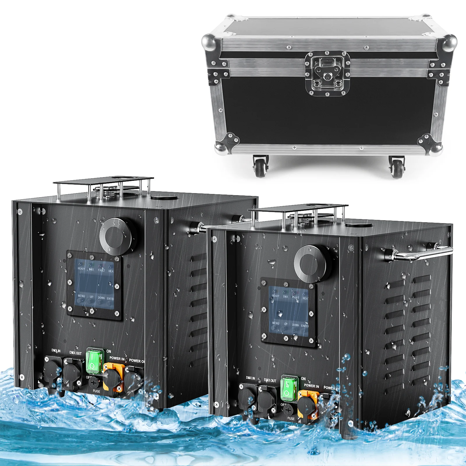 U`King 2pcs With Flight Case 700W Waterproof Cold Fountain Spark Machine for Wedding Dj Party Stage Sparkler Machine