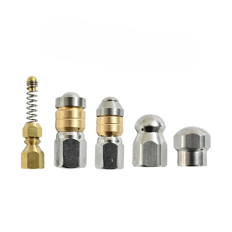 High Pressure Cleaner Sewer Drain Sewer Cleaning Nozzle Accessories 1/8 Inch Stainless Steel Quick Plug Drain Hose Nozzle Tools
