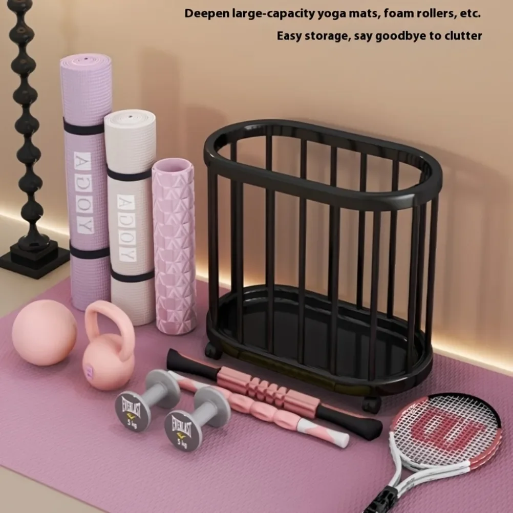 ZQQMulti Functional with Wheels Storage Shelf Yoga Mat Exercise Equipment Organizer PP Material Storage Rack Kitchen Organizers