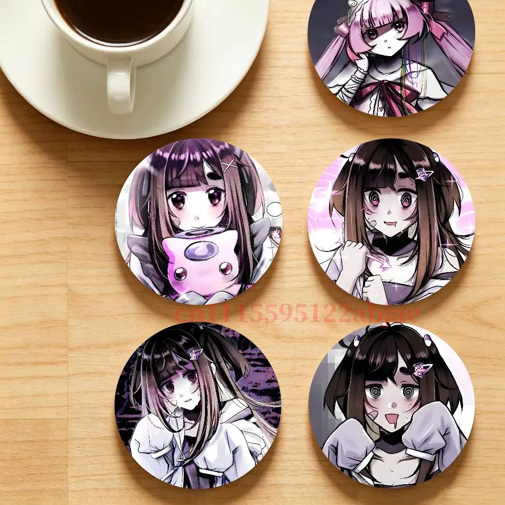 L-Love Angel Syndrome Wooden Cup Mat Cappuccino Vodka Juice Water Coaster for Flower Shop